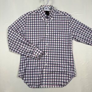 Tailorbyrd Men's Plaid Button Down Shirt Size Small Long Sleeve Casual Red Blue